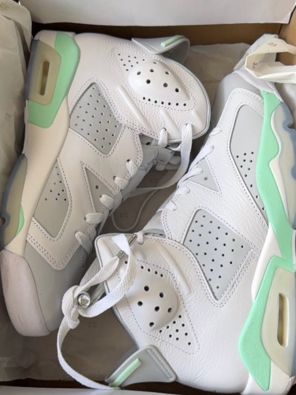 Jordan Women’s White & Mint Basketball Sneakers